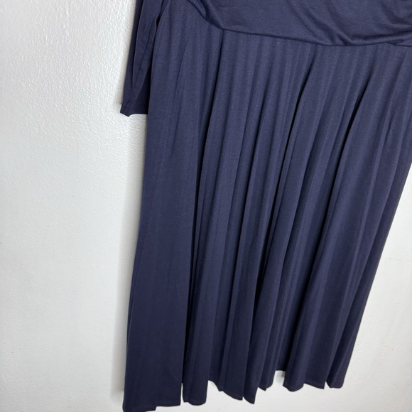Boden Catherine Navy Blue Pleated Long Sleeve Midi Dress Womens US 20/22R - Picture 5 of 14